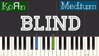 Korn  Blind Piano Tutorial  Medium [upl. by Alexandr]