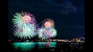 201708 Dueling Fireworks on Boston Harbor [upl. by Adnuhsat]