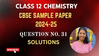 Solving CBSE Class 12 Chemistry Sample Paper [upl. by Anaj204]