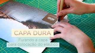 Como Fazer a Furação da Capa Dura para Colocar Elástico no seu Caderno  MÉTODOS E COSTURAS [upl. by Pulchi500]