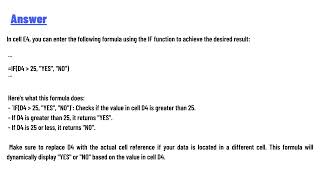 Enter a formula in cell E4 using the IF function [upl. by Amarillas]