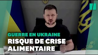 Face à un risque de crise alimentaire mondiale Zelensky veut la fin du blocus russe en Ukraine [upl. by Barrada879]