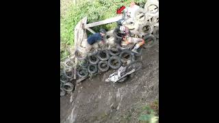 MOUNTAIN CLIMBING Dirt Bike Rider Takes a Tumble shorts [upl. by Kaehpos]