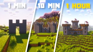 1MIN VS 10MIN VS 1 STUNDEN BURG IN MINECRAFT SURVIVAL [upl. by Fairlie]