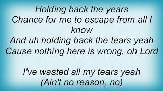 Angie Stone  Holding Back The Years Lyrics [upl. by Eidnalem643]