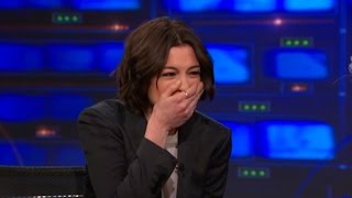 Watch Anne Hathaway Laugh Uncontrollably with Jon Stewart [upl. by Samuella]