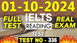 IELTS Reading Test 2024 with Answers  01102024  Test No  336 [upl. by Polash732]