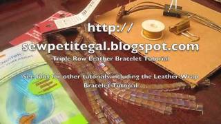 Triple Row Beaded Leather Bracelet DIY Tutorial [upl. by Corabel597]