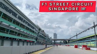 WALK THROUGH FORMULA 1 MARINA BAY STREET CIRCUIT SINGAPORE PITSTOP amp TRACKS 2022 [upl. by Kulda493]