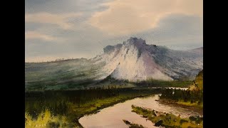 Watercolor landscape painting tutorial [upl. by Gussi909]