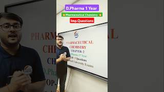 Pharmaceutical Chemistry Imp Question DPharm 1 Year dpharma bteup pharmacyindialive [upl. by Doll]