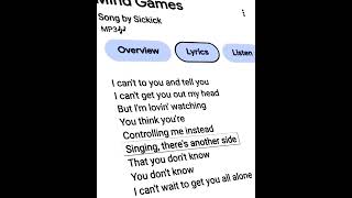 sickick  mind games lyrics lyrics songlyrics music capcutedit fypシ [upl. by Duwalt]