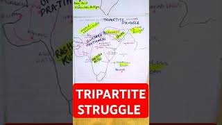 TRIPARTITE STRUGGLE  800 TO 1000 AD FIGHT FOR KANNAUJMAPPING MEDIAEVAL HISTORY upsc uppsc gk [upl. by Yetnruoc]