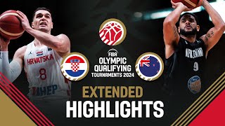 Croatia 🇭🇷 vs New Zealand 🇳🇿  Extended Highlights  FIBA OQT 2024 Greece [upl. by Rikahs]