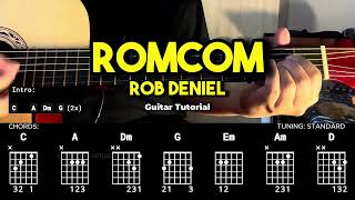 RomCom  Rob Deniel  Easy Guitar Chords Tutorial For Beginners CHORDS amp LYRICS guitarlessons [upl. by Bordy]