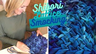 SHIBORI LATTICE SMOCKING  Textiles fabric manipulation techniques  Didsbury Art Studio [upl. by Suoinuj148]