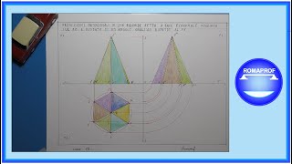 PROIEZ ORTOG DI UNA PIRAMIDE A BASE ESAGONALE POGGIATA SUL PO E RUOTATA RISPETTO AL PV  607 [upl. by Ahsiemat]