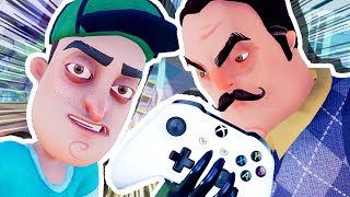 THE NEIGHBORS IN MY XBOX Hello Neighbour Full Game [upl. by Asante]