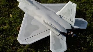 Depron RC F22 with Thrust Vectoring the maiden flight [upl. by Dihgirb]