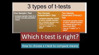 19E How to Choose the Right ttest to Compare Means [upl. by Ayamahs817]