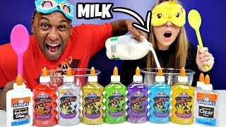 DADDY CHEATED Blindfolded Slime Challenge Parents Edition [upl. by Nirehtak]