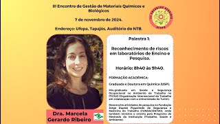 Reconhecimento de Riscos em Laboratórios de Ensino e Pesquisa  Dra Marcela Ribeiro FUNDACENTRO [upl. by Nileuqcaj]