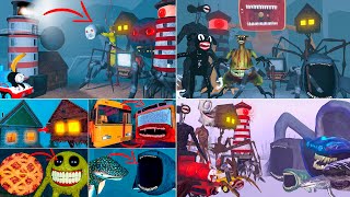 ALL MONSTERS FOUND AND HUNTED ME MEGAMIX  HOUSE HEAD TV EATER ROBLOX SMILEY SPIDER BUS [upl. by Nyved]