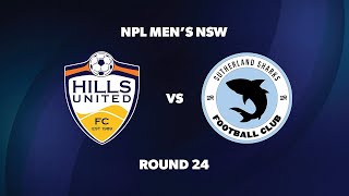 NPL Men’s NSW Round 24 Hills United FC v Sutherland Sharks FC [upl. by Nennarb40]