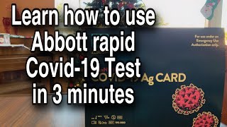 How to use rapid Covid19 Test  Abbott BinaxNow Covid19 Ag Card [upl. by Valorie]