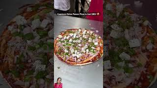 Capsicum Onion Paneer pizza😋🥵 pizzablogger pizzalover pizzarecipe pizzatime pizzadough food [upl. by Tristas]