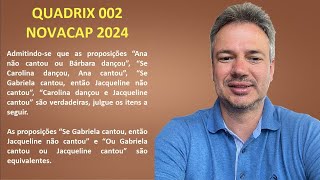 QUADRIX24Q002 – QUADRIX – CONCURSO NOVACAP 2024 – ADMINISTRADOR – EQUIVALÊNCIAS [upl. by Yarrum794]