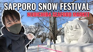 First Time Visit Hokkaido Sapporo Snow Festival and Nijoichiba Seafood Market Ep 387 [upl. by Annabela]