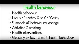 Health behaviour  key concepts [upl. by Roswell]