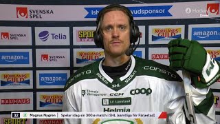 Magnus Nygren  300e matchen i SHL  Intervju  Skellefteå AIK  Färjestad BK  20240305 [upl. by Link]