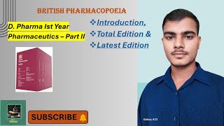 quotBritish Pharmacopoeia Pharmaceutis  Unit  1  D Pharm 1st yearquot [upl. by Richmond852]