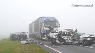 Twee zwaar gewonden op N36 bij Beerzerveld [upl. by Karrah]