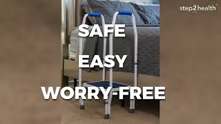 Step2Bed Mini Safety Rail and Step  Helping Seniors Get Out of Bed  AlzStore [upl. by Fabri]