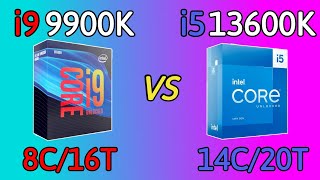 Core i5 13600K vs i9 9900K  Benchmark and Test in 5 Games 1080p [upl. by Asenaj]