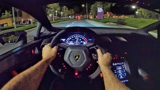 2021 Lamborghini Huracan STO POV Night Drive 3D AudioASMR [upl. by Anica]