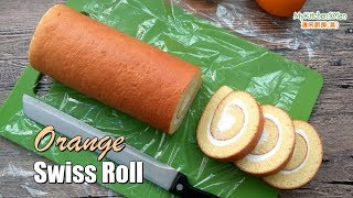 Orange Swiss Roll Cake  MyKitchen101en [upl. by Yelich]