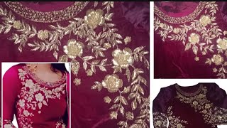 Zardosi work designhand embroidery dabka worksabalibasmakerviral videoyoutube [upl. by Alodie991]