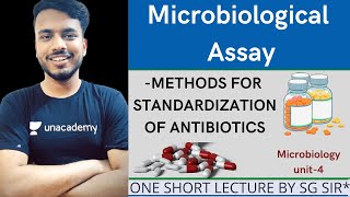 principle and method of different microbiological assay  method of standardization of antibiotics [upl. by Tserof153]