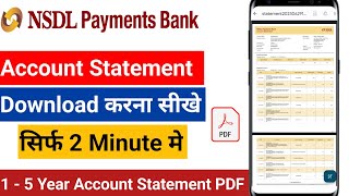 NSDL Payment Bank Statement Kaise Nikale  NSDL Bank Statement Download Process Online [upl. by Oidiple]