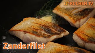 Zartes Zanderfilet  Fischfilet perfekt braten mit Rezept [upl. by Neumeyer534]