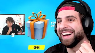 If I Laugh I GIFT a Fortnite Streamer [upl. by Anitnamaid648]