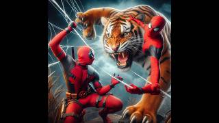 Deadpool and Spidey got ambushed by a tiger 😱🐯 [upl. by Ahsinej]