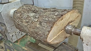 Woodturning  Stone Pear Log [upl. by Eyot]