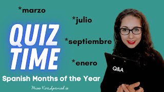 Months of the Year in Spanish Quiz  English to Spanish translation [upl. by Lougheed]