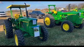 John Deere 4020 and 4620 FrontWheel Assist Tractors Sold on Atlanta IN Collector Auction [upl. by Cates]