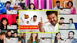 Tvk flag anthem reactions  Tvk flag anthem reaction Mashup  Thalapathy vijay  Thaman  vivek☝️🤜👊🤛 [upl. by Gaw]